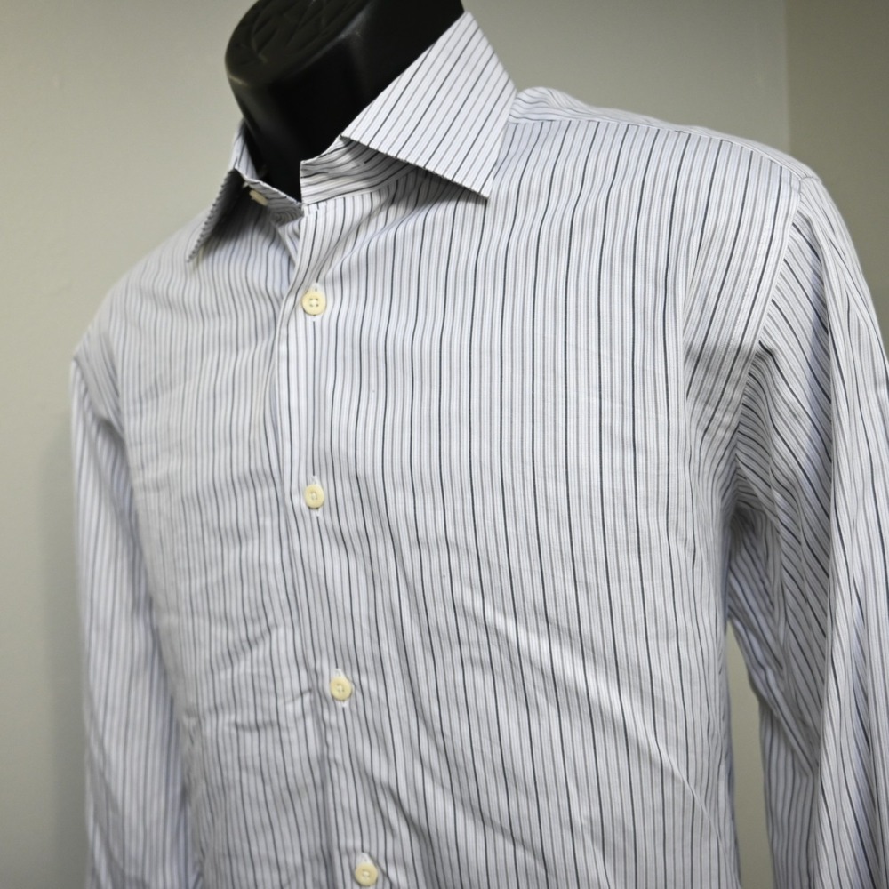 David Donahue French Cuff Dress Shirt Striped Long Sleeve Mens 15 32/33 Medium